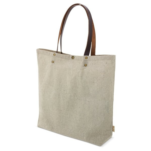 Claps 17521 - Eco-Friendly Canvas Shopper with Faux Leather Handles
