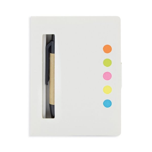 Claps 40116 - Buenos Aires Eco-Friendly Notebook with Colorful Sticky Notes and Pen
