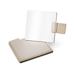 Claps 42105 - Aluminum Pocket Mirror with PU Leather Case