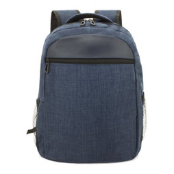 Claps 64339 - Spacious Polyester Laptop Backpack with Leather Accent