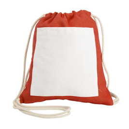 Claps 64536 - Jute Drawstring Bag with Cotton Pocket