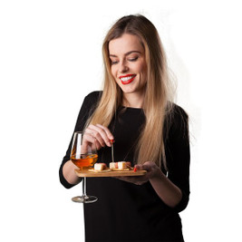 Claps 70031 - Gourmet Appetizer Board with Wine Glass Holder