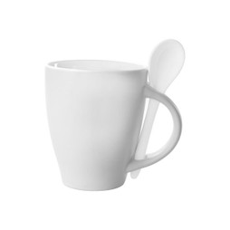 Claps 74006 - Tazza in Ceramica Colorata con Cucchiaio