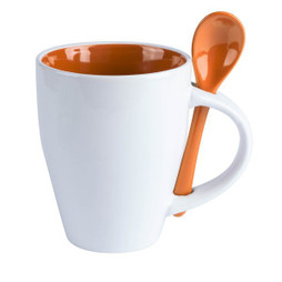 Claps 74006 - Colorful Ceramic Mug with Spoon