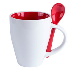 Claps 74006 - Colorful Ceramic Mug with Spoon