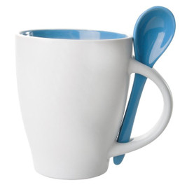 Claps 74006 - Colorful Ceramic Mug with Spoon