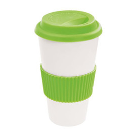 Claps 74047 - Enkelwandige Beker met Deksel en Siliconen Grip