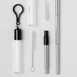 Claps 74220 - Eco-Friendly Stainless Steel Straw with Silicone Tip