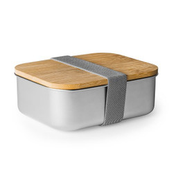 Claps 74248 - Stainless Steel Lunch Box with Bamboo Lid