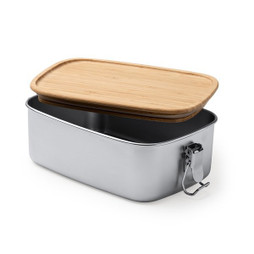 Claps 74257 - Stainless Steel Lunch Box with Bamboo Lid