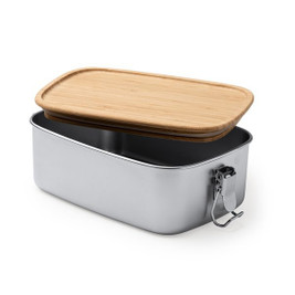 Claps 74257 - Stainless Steel Lunch Box with Bamboo Lid