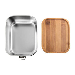 Claps 74259 - Stainless Steel Lunch Box with Bamboo Lid