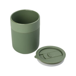 Claps 74280 - Tazza in Ceramica Ecologica con Coperchio