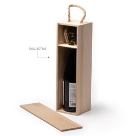 Claps 76061 - Wooden Bottle Holder Box with Carry Handle