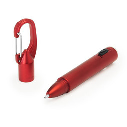 Claps 85053 - Metallic Ballpoint Pen with LED Light and Carabiner