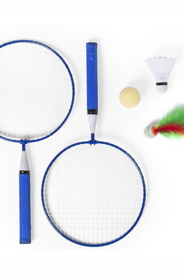 Claps 95100 - Complete Badminton Set with Colorful Feather Shuttlecocks