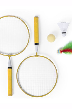 Claps 95100 - Complete Badminton Set with Colorful Feather Shuttlecocks