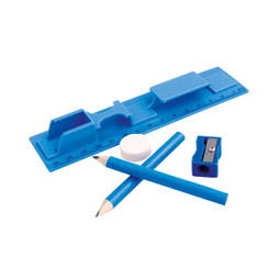 Claps 96051 - Vibrant Five-Piece Writing Set with Ruler Box