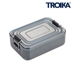 TROIKA BOX72 - Titanium Colored Clip-Lock Lunchbox