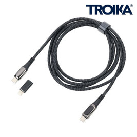 TROIKA CBL20 - Snabb USB-C Kabel med Display och Adapter