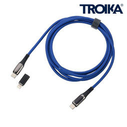 TROIKA CBL20 - High-Speed USB-C Cable with Display and Adapter