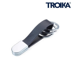 TROIKA KRG749 - Leather Keyring with Twist-Lock and Three Rings