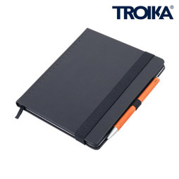 TROIKA NPP04 - Black A5 Notepad with Pen and Elastic Strap
