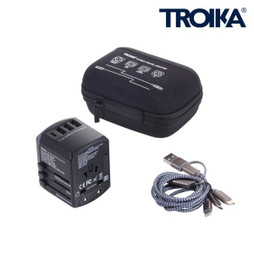 TROIKA TRA45 - Universal Travel Adapter With USB Ports