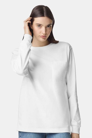 American Apparel 9410 - Camiseta de bolsillo unisex de manga larga y gran gramaje