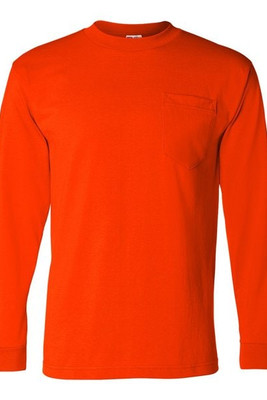 Bayside 1730 - Unisex USA-Made 50/50 Camiseta de bolsillo de manga larga