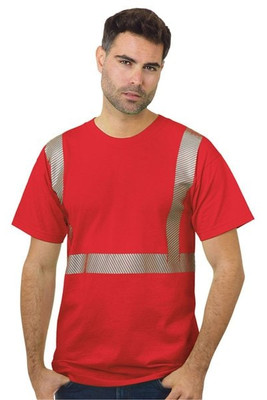 Bayside 3700 - Camiseta unisex con ribetes de alta visibilidad fabricada en EE.UU.