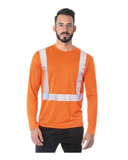 Bayside 3740 - Unisex USA-Made Hi-Visibility Long Sleeve Performance T-Shirt - Segmented Tape
