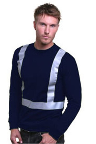 Bayside 3761 - Camiseta de manga larga de alta visibilidad para hombre, fabricada en EE.UU.