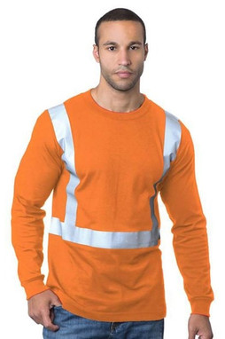 Bayside 3762 - Mens USA-Made 50/50 Hi-Visibility Long Sleeve T-Shirt