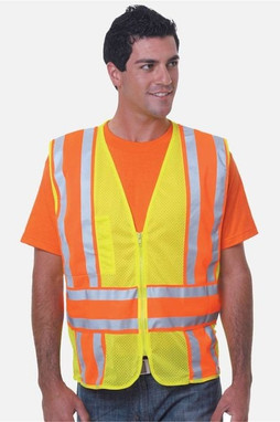 Bayside 3787 - Unisex USA-Made ANSI Safety Mesh Vest