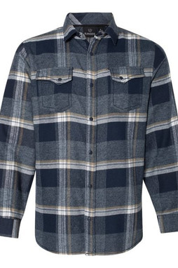Burnside 8219 - Camisa de franela a cuadros con botones a presión para hombre