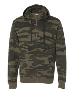 Burnside 8615 - Sudadera con capucha y cremallera completa Camo, hombre
