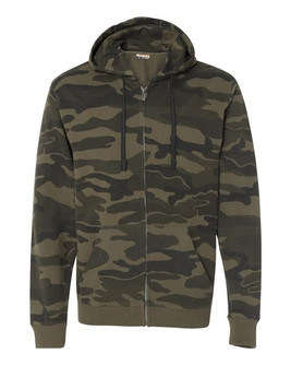 Burnside 8615 - Men's Camo Full-Zip Hooded Sweatshirt
