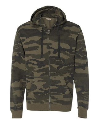 Burnside 8615 - Sudadera con capucha y cremallera completa Camo, hombre