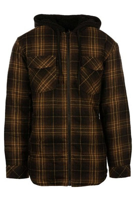 Burnside 8620 - Chaqueta con capucha de franela acolchada para hombre