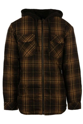 Burnside 8620 - Mens Quilted Flannel Hooded Jacket