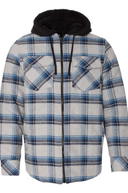 Burnside 8620 - Mens Quilted Flannel Hooded Jacket