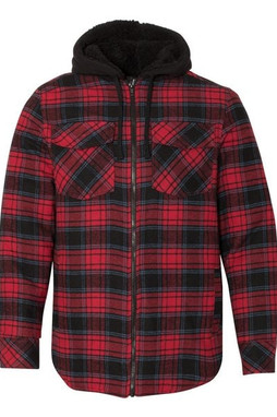 Burnside 8620 - Mens Quilted Flannel Hooded Jacket