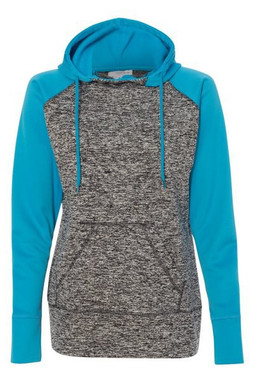 J. America 8618 - Sudadera con capucha Cosmic Fleece Colorblocked de mujer