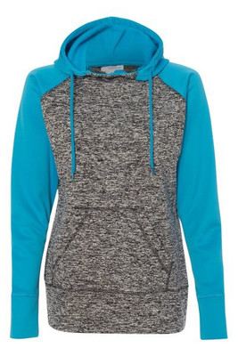 J. America 8618 - Sudadera con capucha Cosmic Fleece Colorblocked de mujer