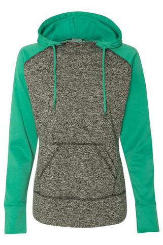 J. America 8618 - Sudadera con capucha Cosmic Fleece Colorblocked de mujer