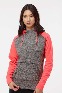 J. America 8618 - Women’s Colorblocked Cosmic Fleece Hooded Sweatshirt