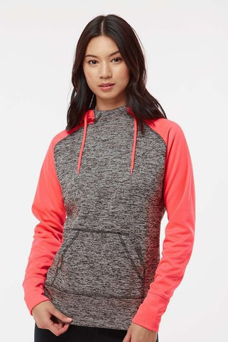 J. America 8618 - Women’s Colorblocked Cosmic Fleece Hooded Sweatshirt