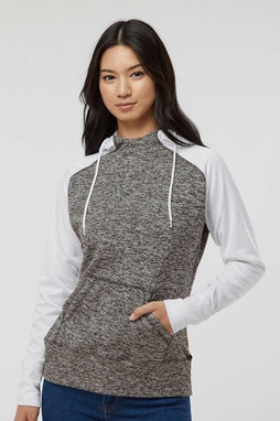 J. America 8618 - Women’s Colorblocked Cosmic Fleece Hooded Sweatshirt