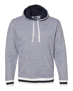 J. America 8701 - Unisex Peppered Fleece Lapover Hooded Sweatshirt